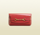 2013 Gucci bright bit begonia pink patent leather clutch 317638 A150T 6620