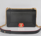 2014 Boy Chanel Flap Shoulder Bag in Calf Leather A92094 Black A92094