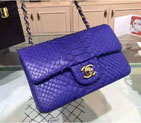 2015 Chanel Classic Flap Bags Python Leather A1116 Black A1116