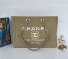 2015 Chanel Medium Canvas Tote Shopper Bag A68045 Apricot A68045