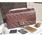 2015 Chanel Original Glazed Crackled Leather Classic Flap Bag A30227 Burgundy A30227