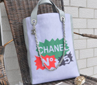2015 Chanel Patchwork Shearling Large Shopping Bag A92594 Grey A92594