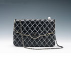 2015 Chanel Shoulder Bag Lambskin Leather A6989 Black&White A6989