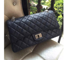 2016 Chanel Original Glazed Crackled Leather Classic Flap Bag A28668 Blue A28668