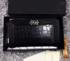 2016 Le Chanel Matelasse Zip Around Wallet crocodile Leather A80401 Black A80401