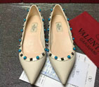 2016 New Valentino women Flat shoes in Litchi stripes leather VN0256