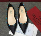 2016 New Valentino women Flat shoes in Litchi stripes leather VN0257