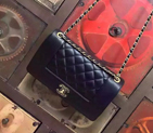 2016 chanel iridescent sheep flap bag with a tone on tone enamel cc clasp A93085 Black A93085