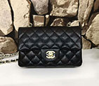 2017 Chanel Classic Flap Bags Original Calfskin leather 1116 in Black with Gold 1116