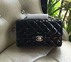 2017 Chanel Classic Flap Bags Original Patent leather 1116 in Black with Silver 1116