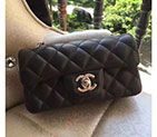 2017 Chanel Phone Bags Black Original Sheepskin Leather A34008 Gold A34008