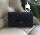 2017 Chanel Tri-Fold Wallet Black Original Caviar leather A31506 Silver A31506