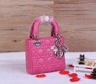Christian Lady Dior Bag Sheepskin Leather D1633 Peach with Silver D1633