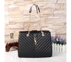 Saint Laurent Large Cabas lambskin Leather Bag Y3009 Black Y3009
