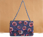 Chanel Rose Flap Bag 3706 Blue-Black Silver 3706