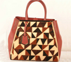 Fendi 2Jours Suede&Ferrari Leather Tote Bag F2552L Wine F2552L